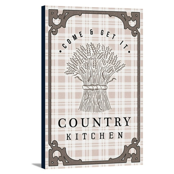 12x18 Gallery Wrapped Stretched Canvas Country Kitchen Mouse on Plaid 12x18 Gallery Wrapped Stretched Canvas Country Kitchen Mouse on Plaid